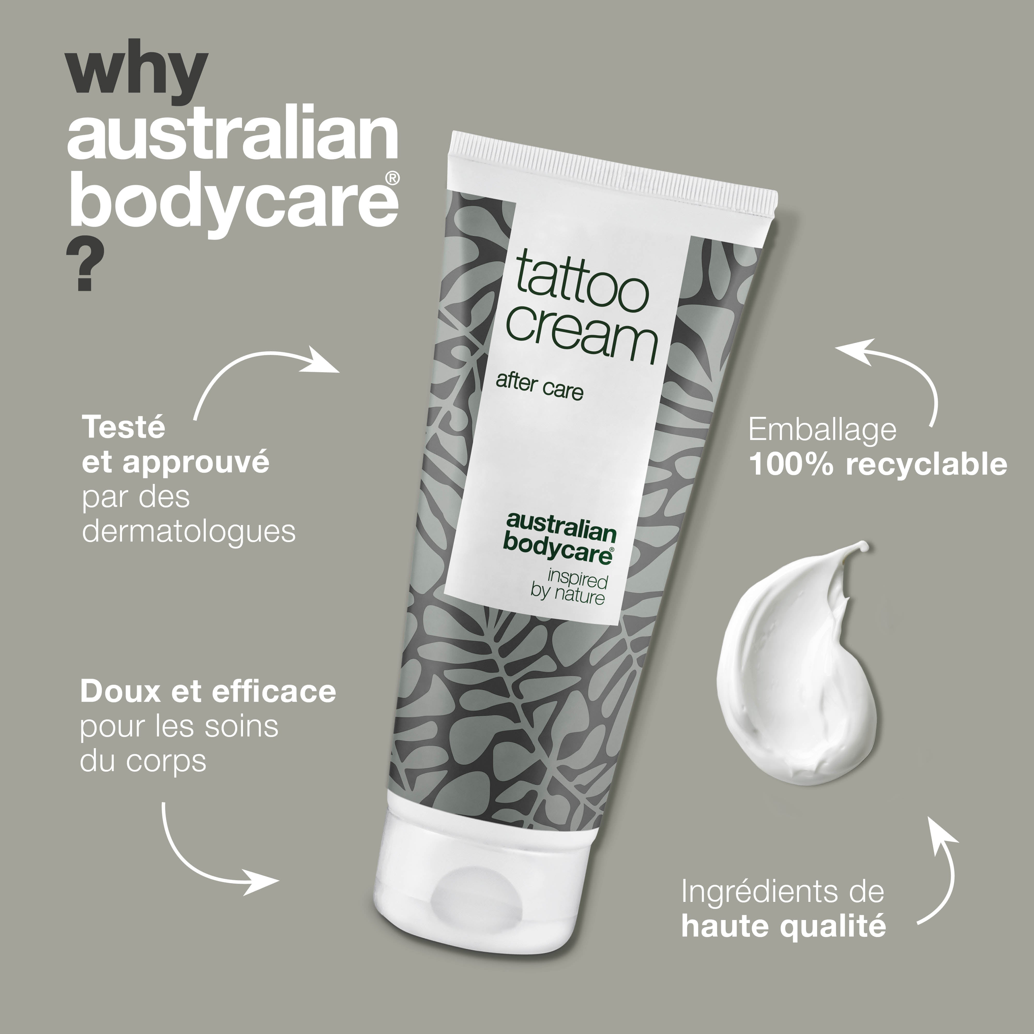 Crème de tatouage – Apaise, hydrate et préserve la couleur – La crème de tatouage au panthénol et à l'huile de ricin hydrate, protège et nourrit les tatouages. Garde les couleurs éclatantes et la peau douce.