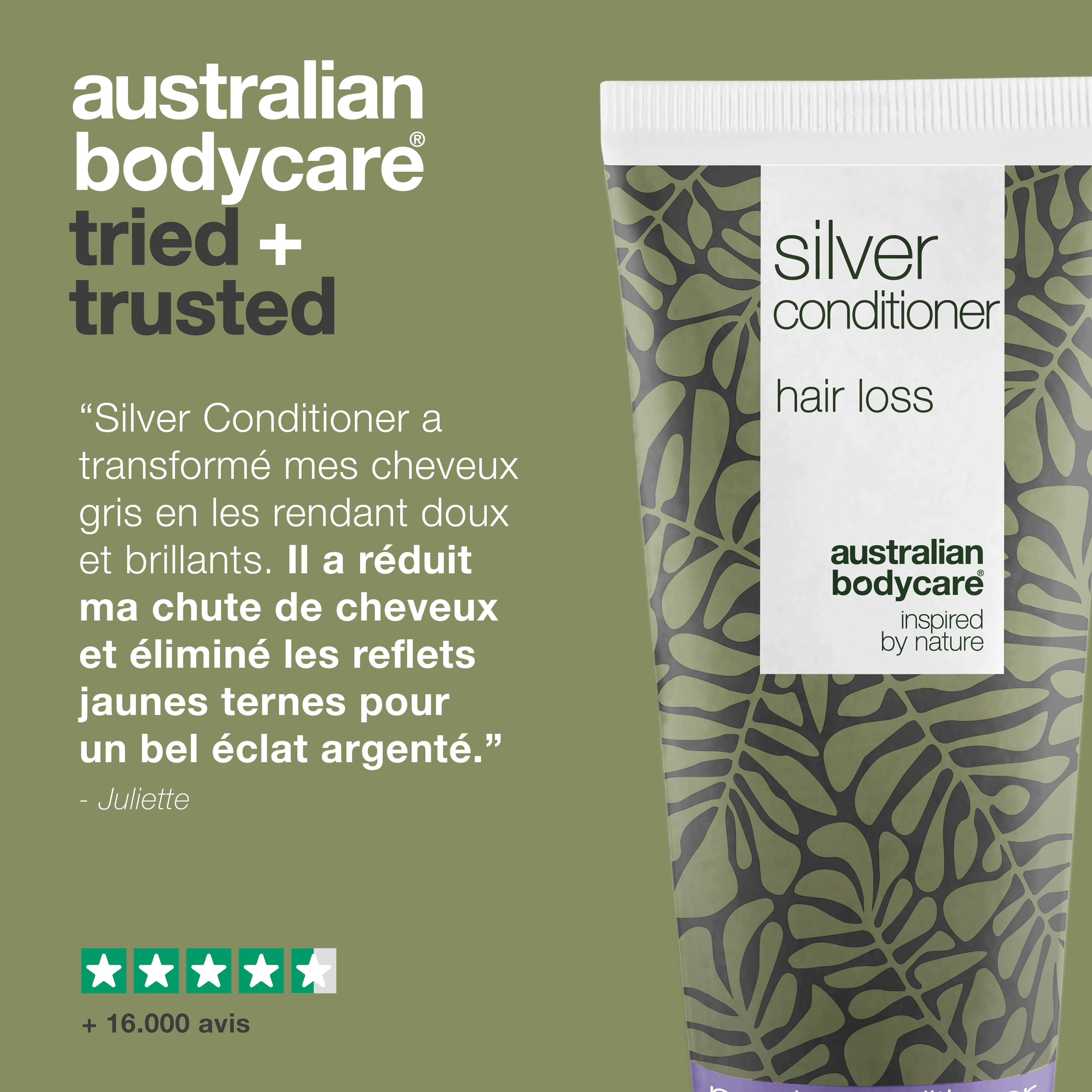 Après-shampoing cheveux gris/blonds – Anti-chute — Silver Conditioner réduit la chute des cheveux, neutralise les tons jaunes et laisse les cheveux gris/blonds doux et brillants.