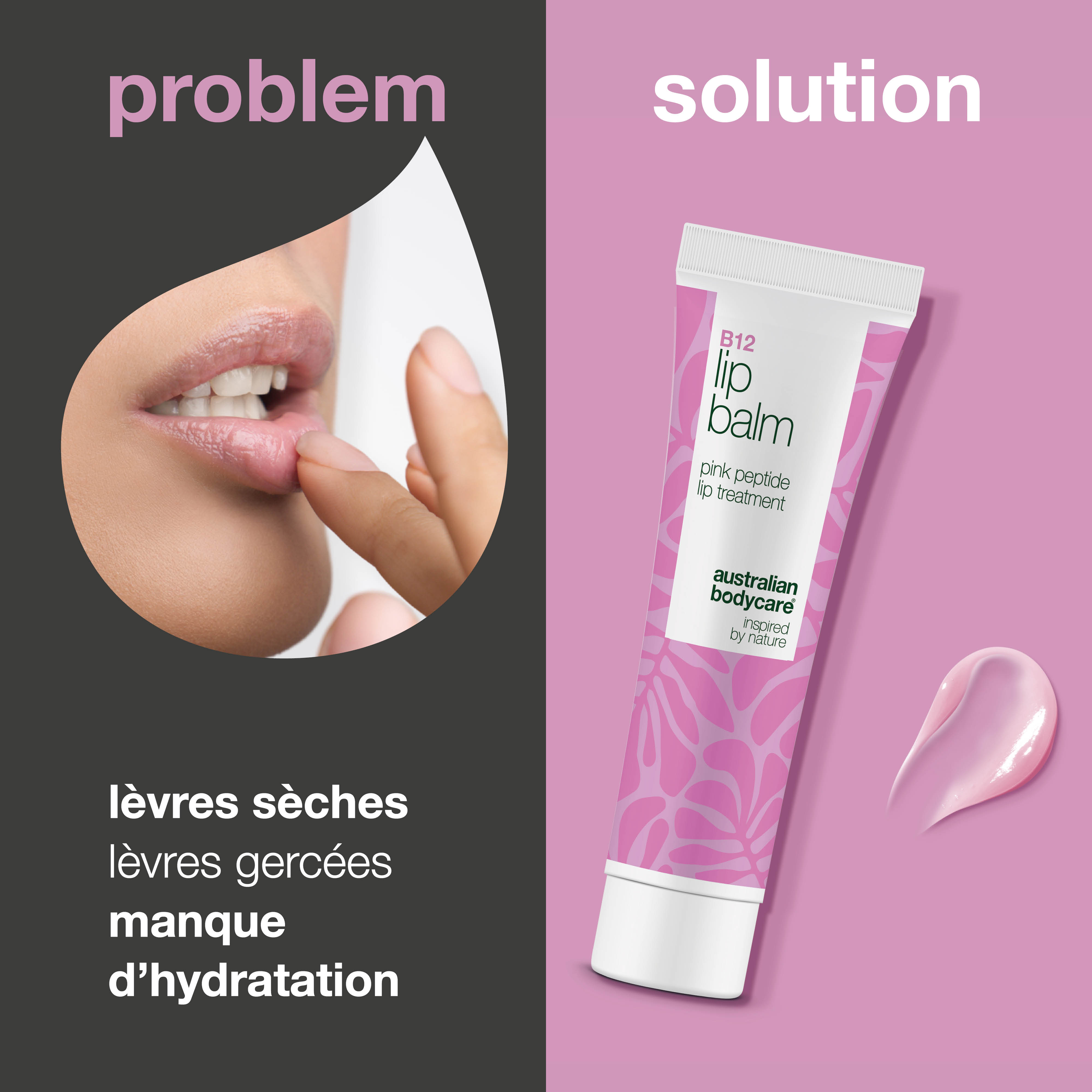 Baume à lèvres avec B12 – Hydratation nourrissante pour des lèvres charnues – Obtenez des lèvres douces et charnues avec le baume à lèvres B12. Hydrate intensément, lisse les ridules et prévient le dessèchement – ​​parfait pour les soins quotidiens !