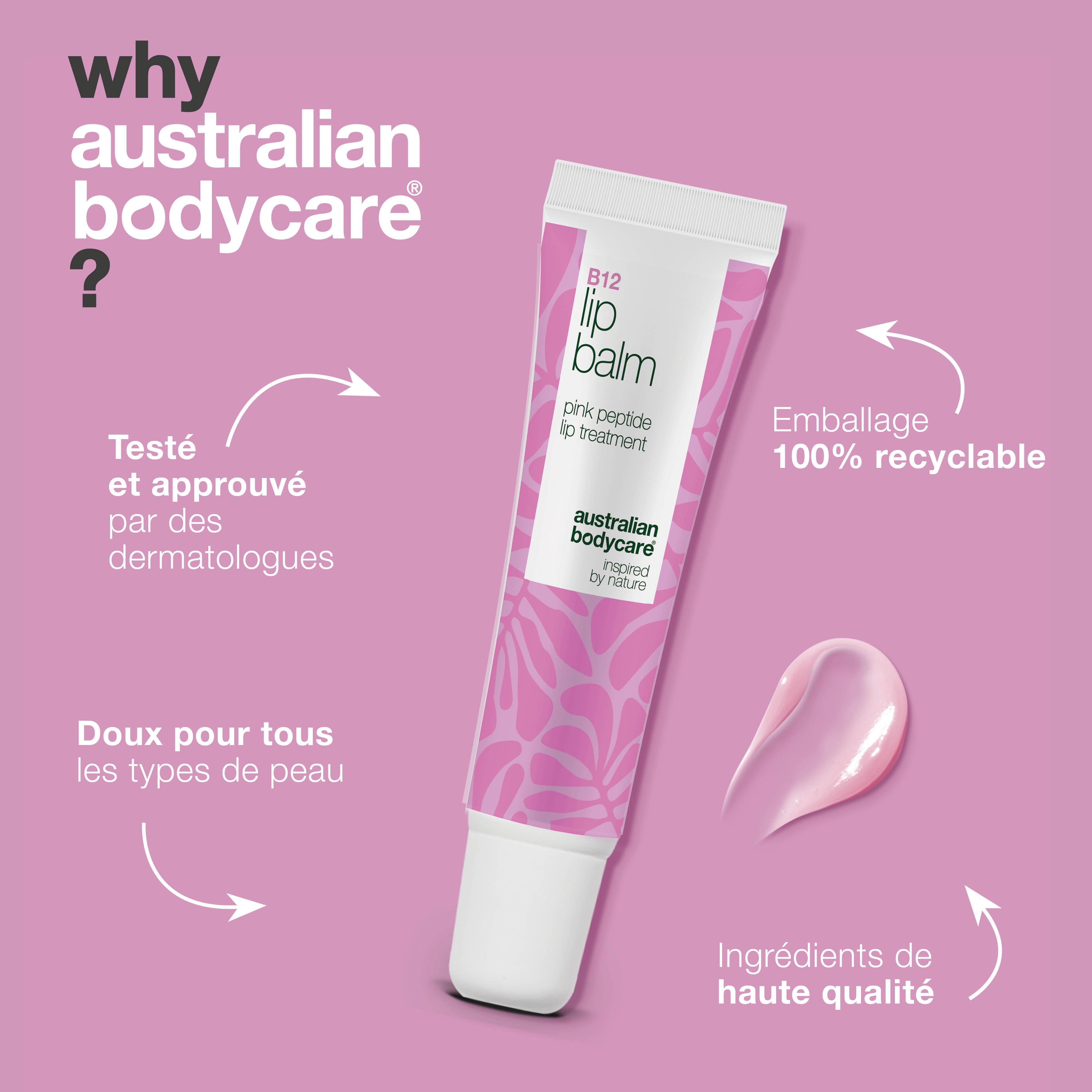 Baume à lèvres B12 – Hydratation pour des lèvres pulpeuses — Obtenez des lèvres douces et pulpeuses avec le baume B12. Hydratation intense, lisse les lignes et prévient la sécheresse
