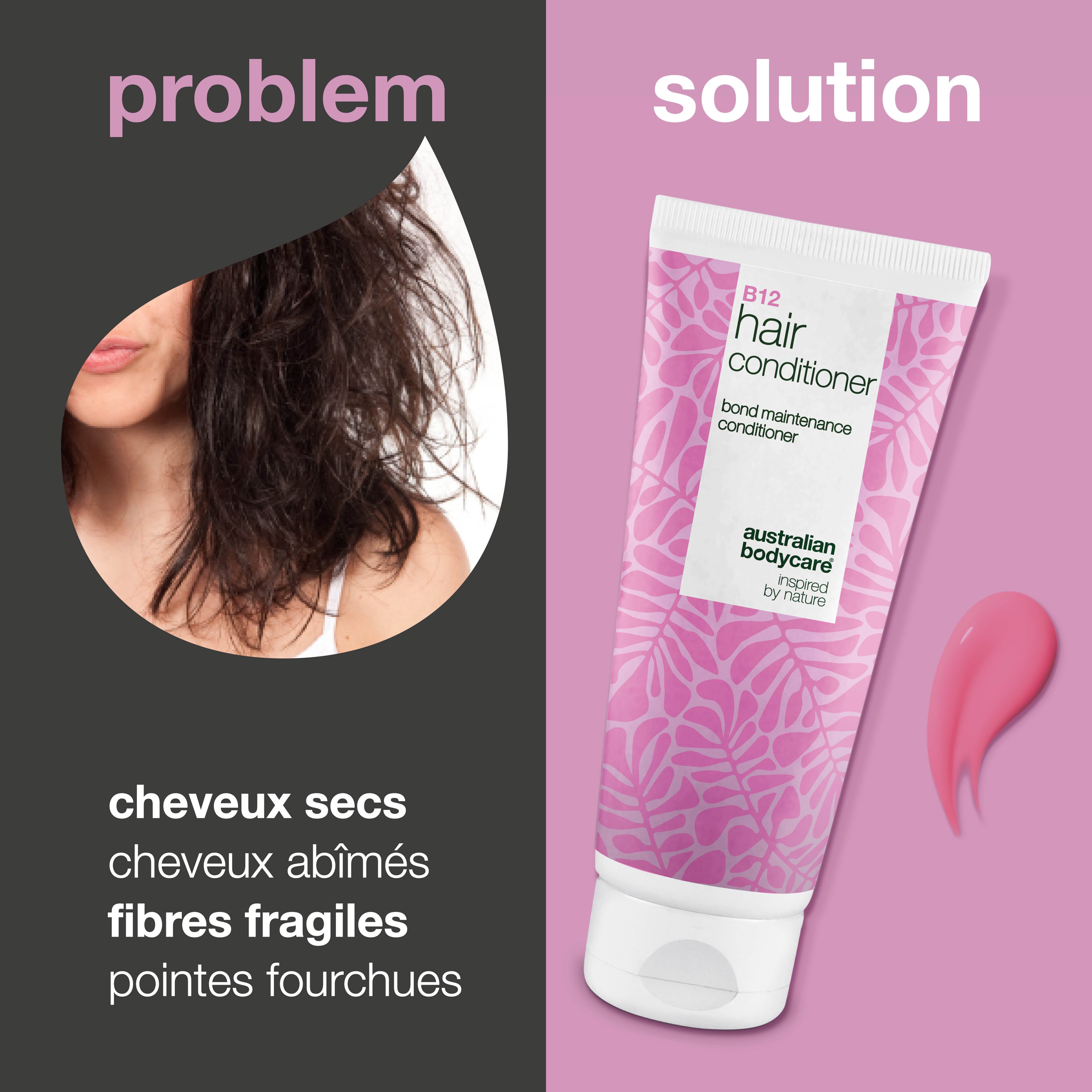 Après-shampoing Vitamin B12 à effet bond – renforce et répare les cheveux secs et abîmés