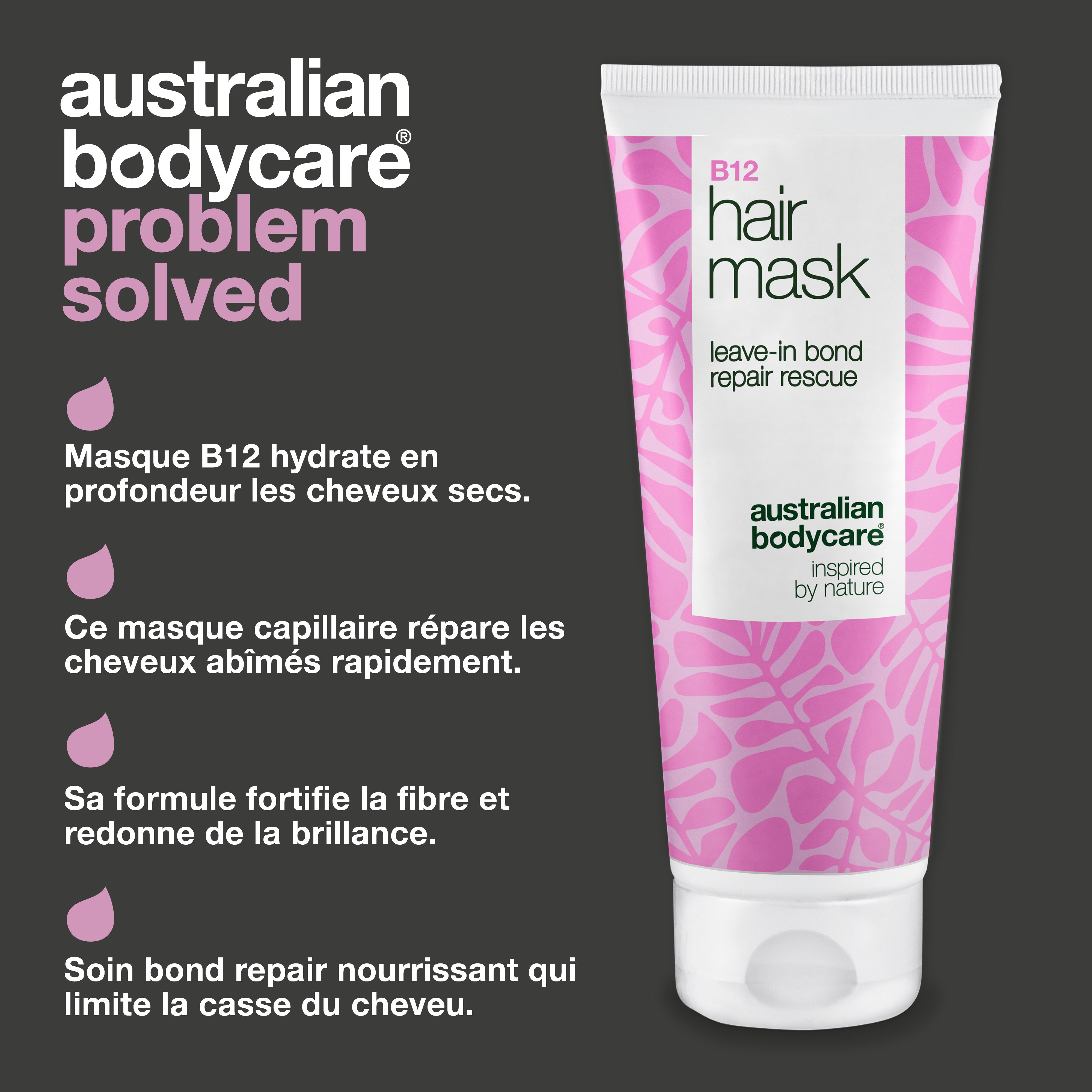 Masque Capillaire B12 apporte une hydratation intense, répare les cheveux abîmés, réduit les frisottis et limite la casse