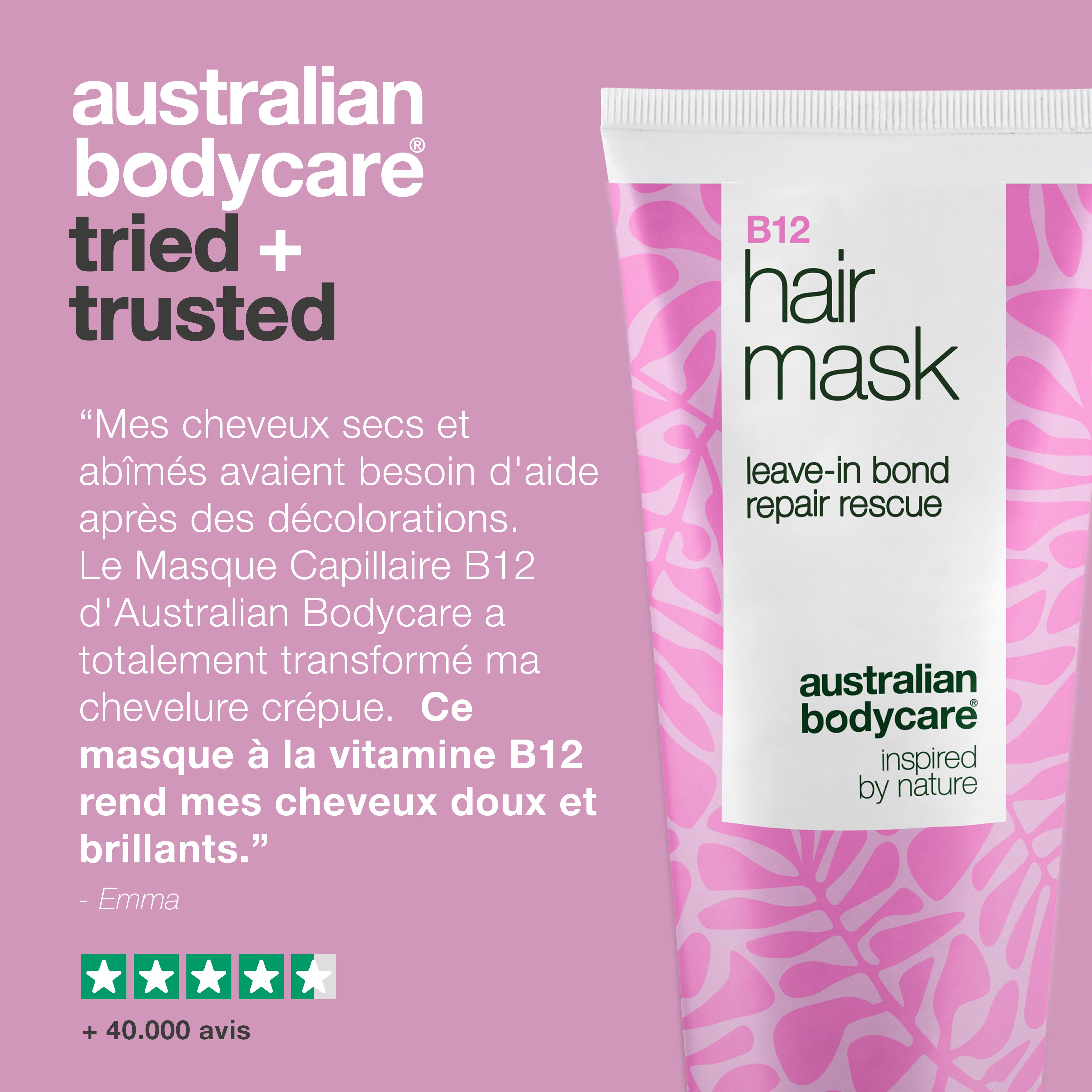 Avis client sur Masque Capillaire B12 : soin capillaire profond à la vitamine B12 et à l’huile de graines de chanvre