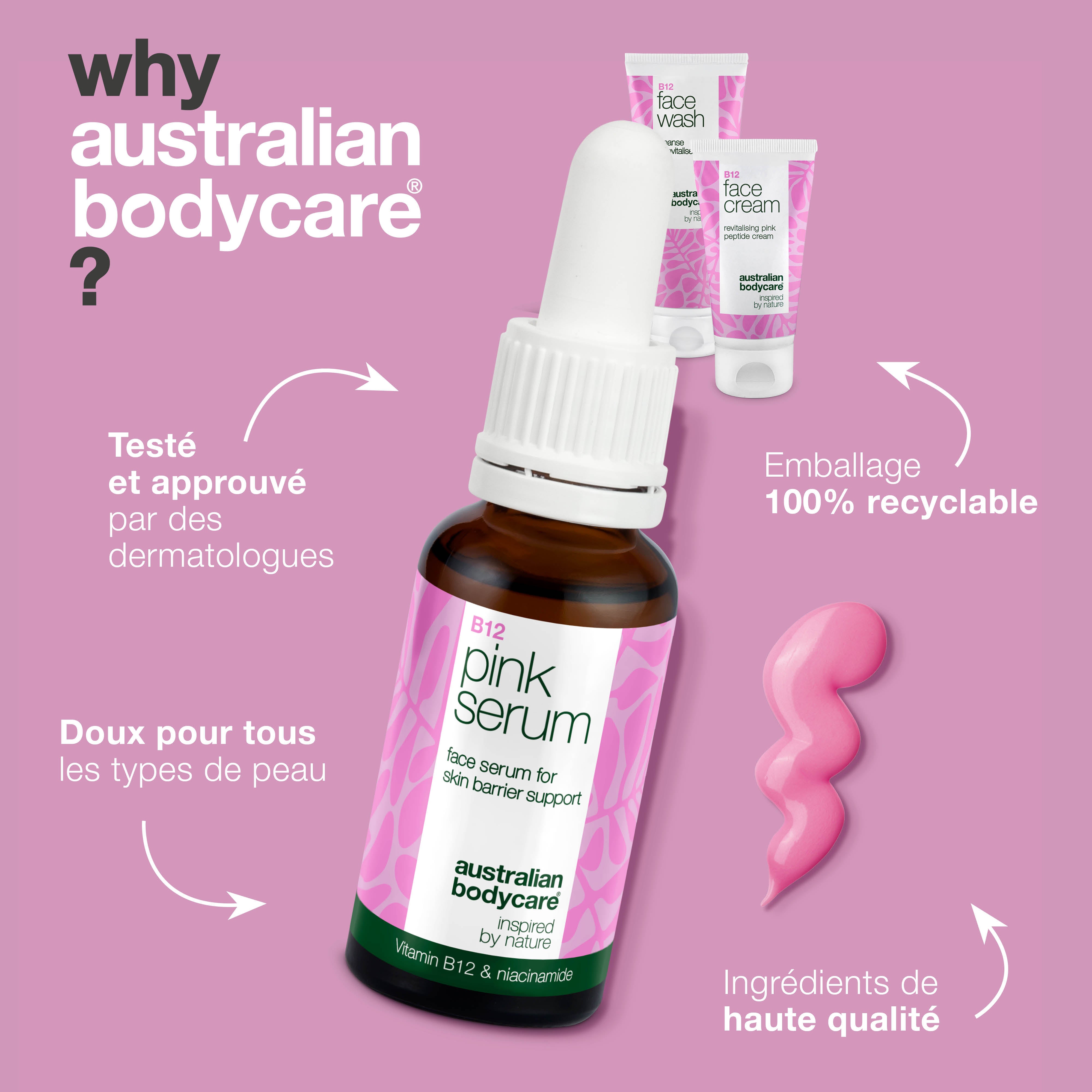 Coffret de soins B12 – Nettoyant pour le visage, sérum et crème pour le visage – Coffret de soins B12 pour une peau lisse et saine. Comprend un nettoyant, un sérum et une crème pour une hydratation et des soins quotidiens.