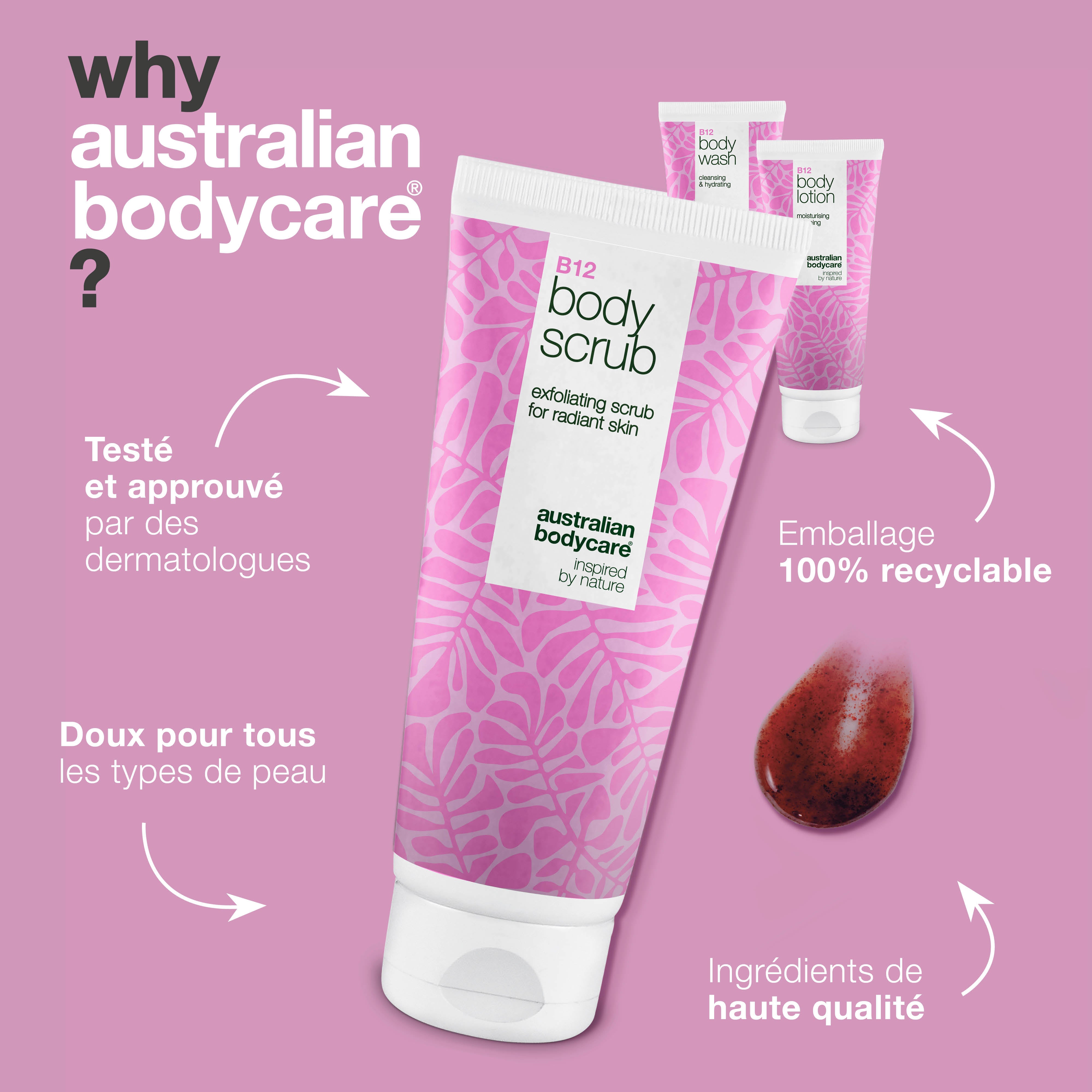 Exfoliez avec B12 pour une peau lisse et éclatante — Éliminez les cellules mortes de la peau et obtenez une peau soyeuse et hydratée grâce à la B12.