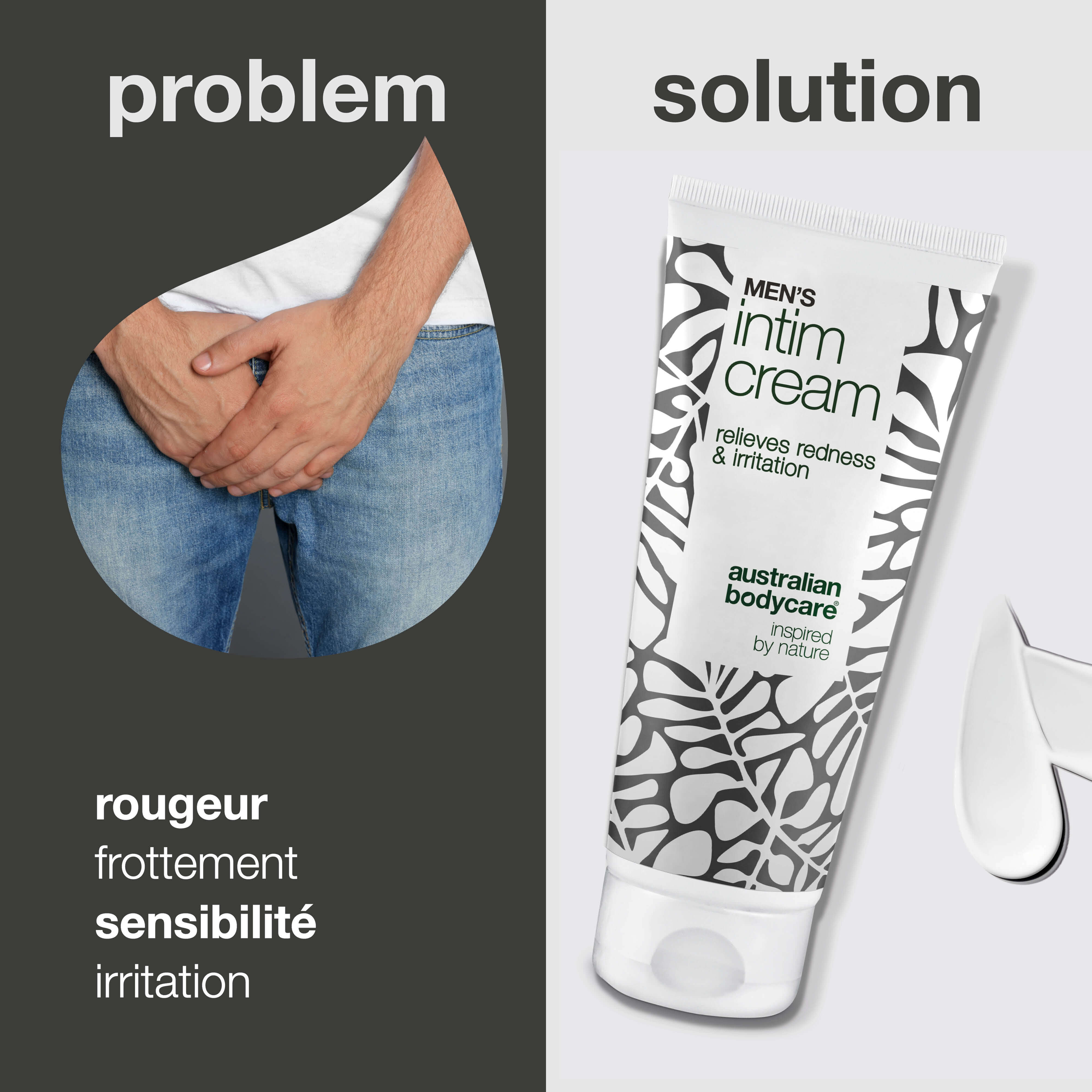Crème Intime pour Hommes – soulage les démangeaisons et frottements — Crème Intime pour Hommes protège contre rougeurs et irritation. Contient beurre de karité, cire d’abeille et zinc pour un soin optimal.