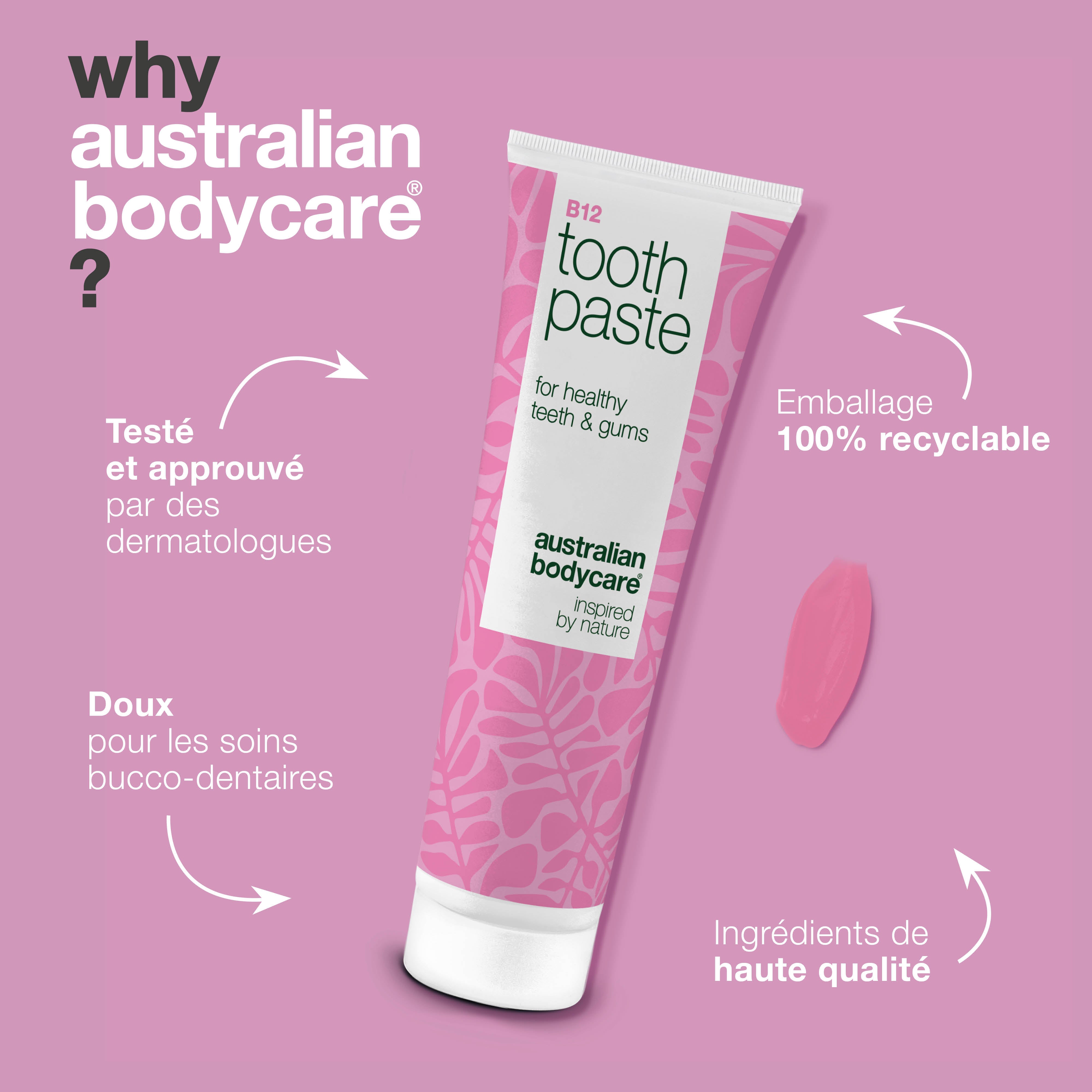 Dentifrice Vitamine B12 soulage la bouche sèche et apaise les gencives. Rafraîchit durablement. Avec B12, fluorure, zinc, citron et menthe poivrée.