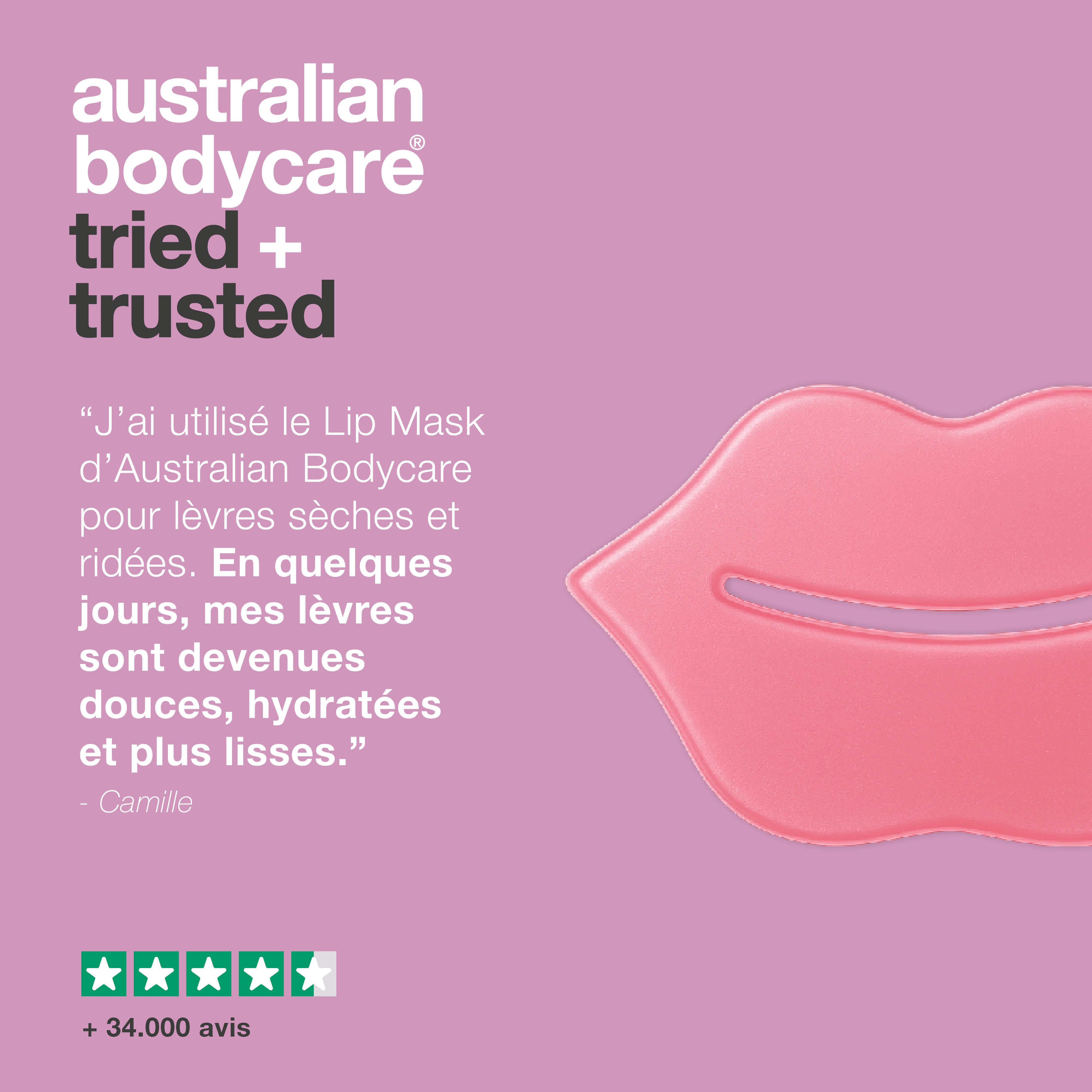 Masque lèvres contre la sécheresse et les ridules. Nourrit, repulpe et protège. Formulé avec B12, Centella Asiatica et acide hyaluronique.