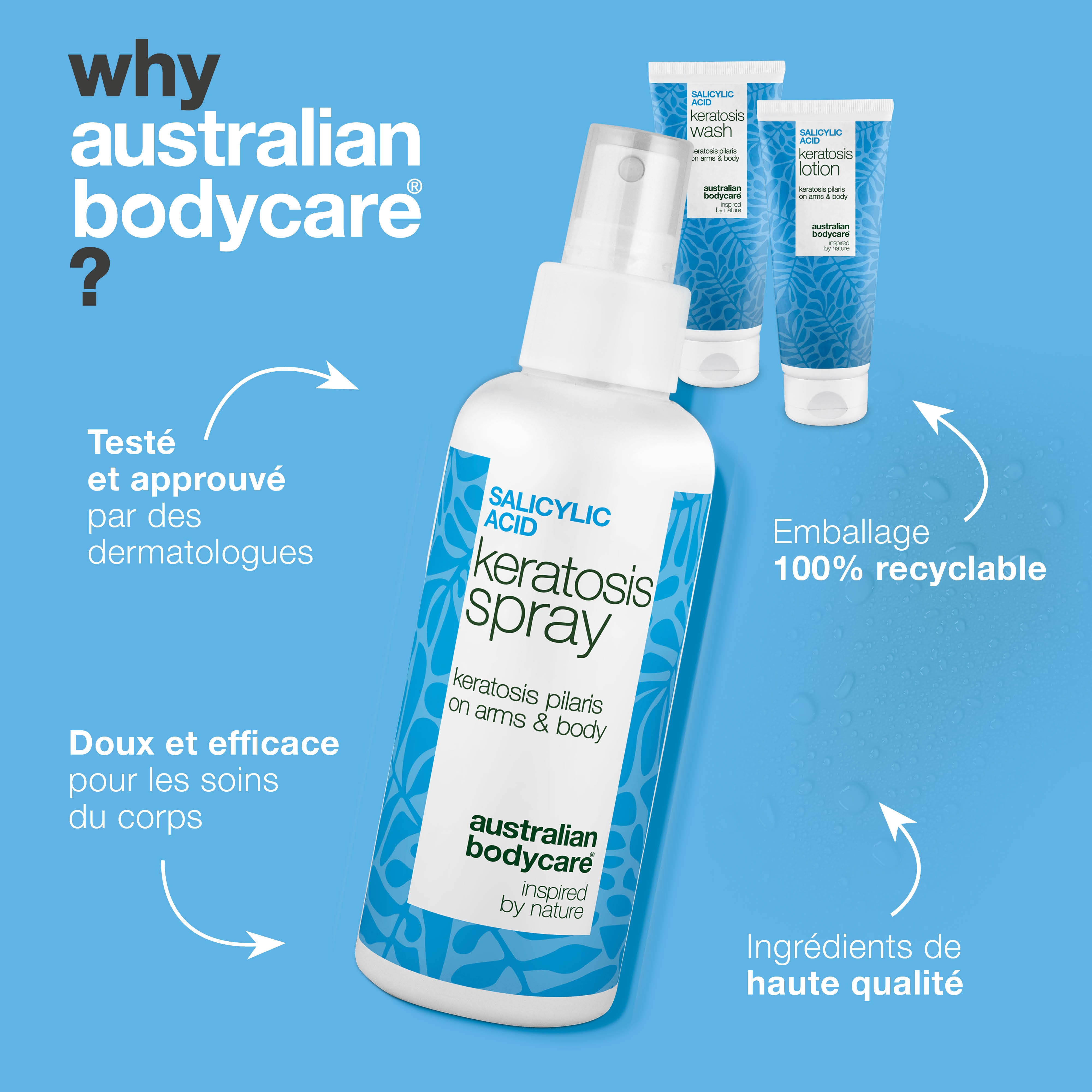 Coffret Kératose Pilaire – Lisse la peau sèche, granuleuse et peau de fraise — Soin corps contre la Kératose Pilaire réduit la peau bosselée et granuleuse. Pour une peau douce, lisse et uniforme.