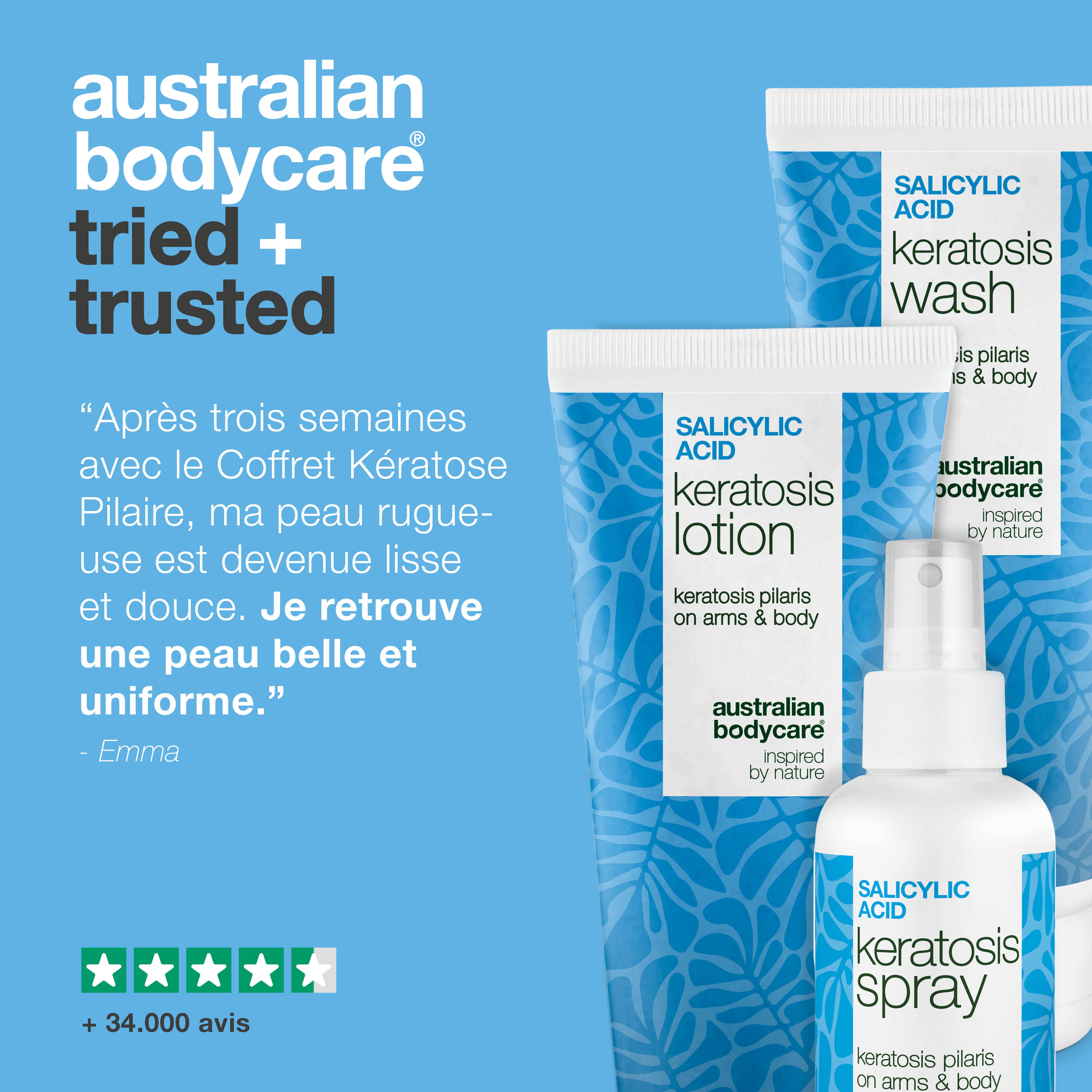 Coffret Kératose Pilaire – Lisse la peau sèche, granuleuse et peau de fraise — Soin corps contre la Kératose Pilaire réduit la peau bosselée et granuleuse. Pour une peau douce, lisse et uniforme.