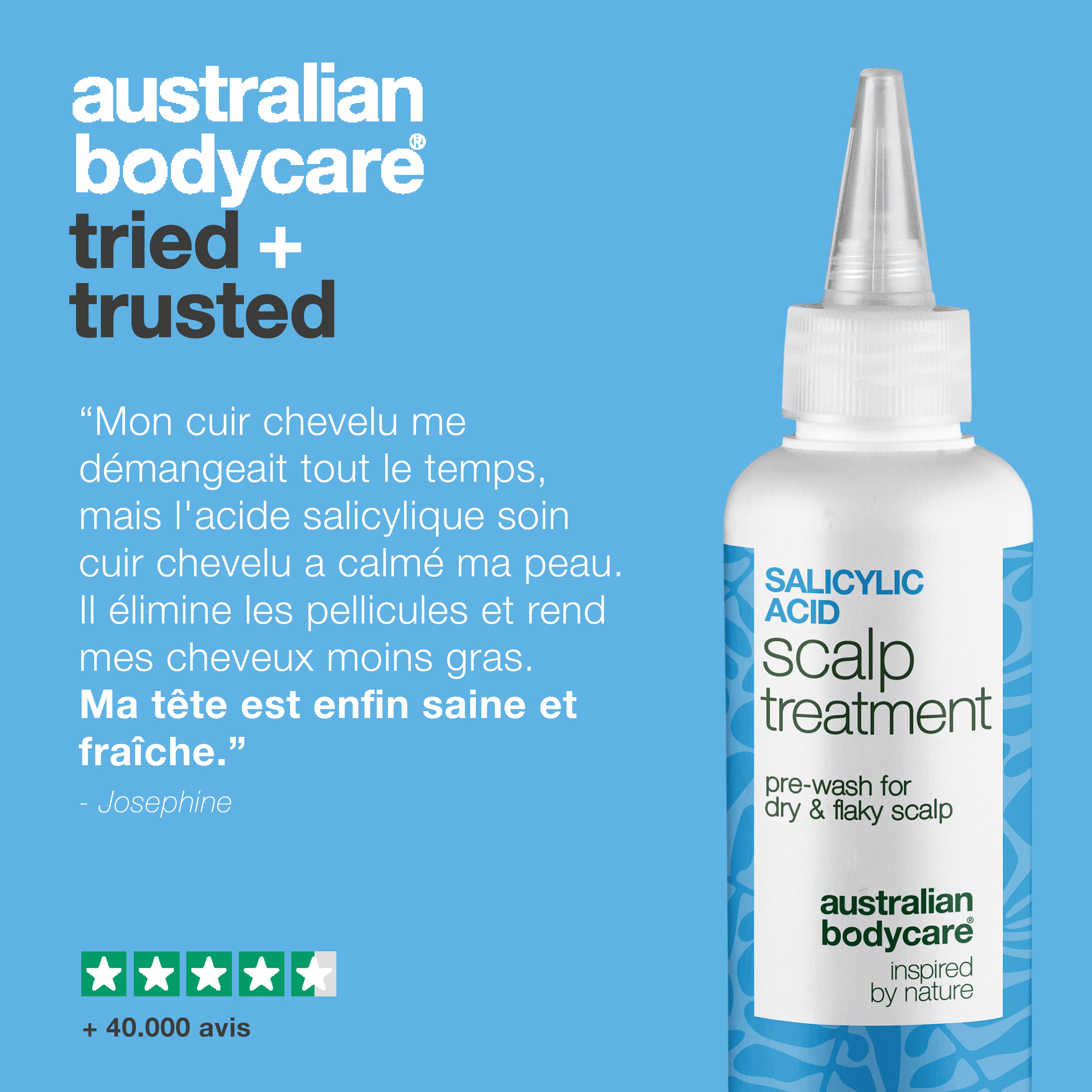 Cure cuir chevelu à l’acide salicylique anti-gras et anti-squames — Le soin à l'acide salicylique calme démangeaisons et pellicules. Avant shampooing pour exfolier à l'acide salicylique.