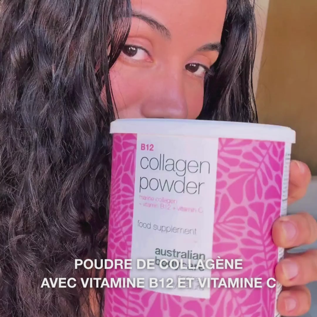 Poudre de collagène marin avec vitamines B12 et C – 250 g complément pour peau, cheveux et ongles – Australian Bodycare